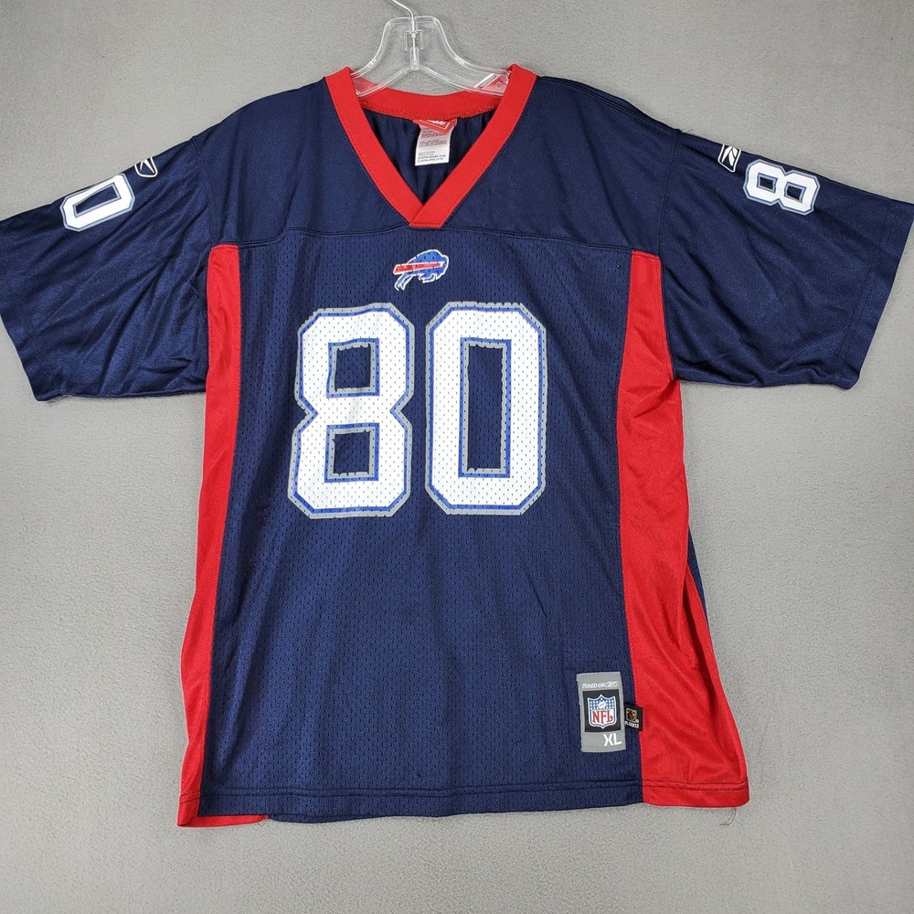 Reebok Buffalo Bills Jersey Kids XL Blue Eric Moulds 80 NFL Football Fan Gear
